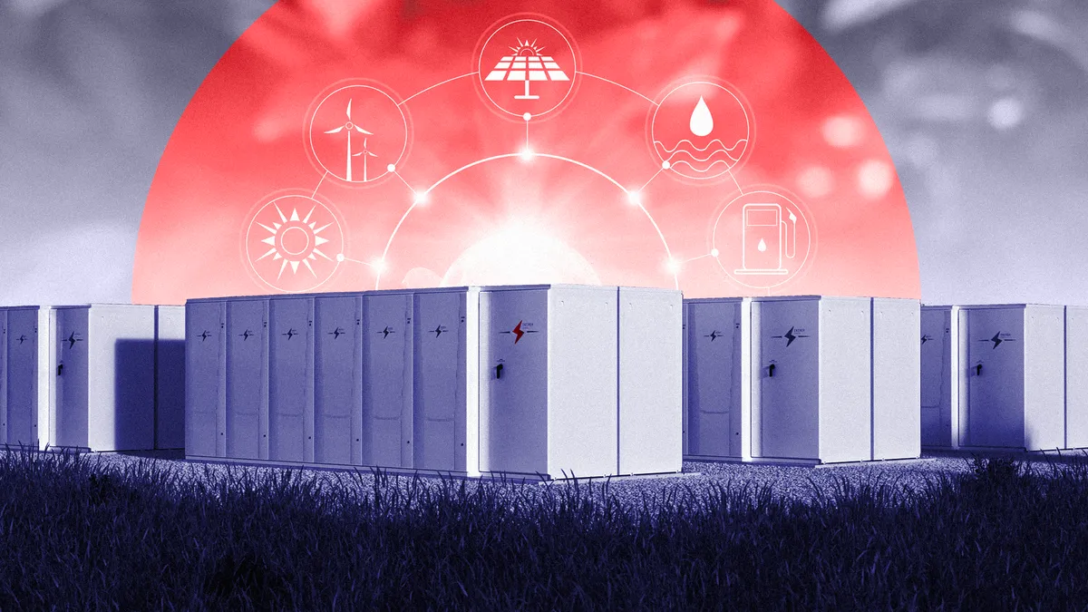 An illustration of utility-scale battery storage.