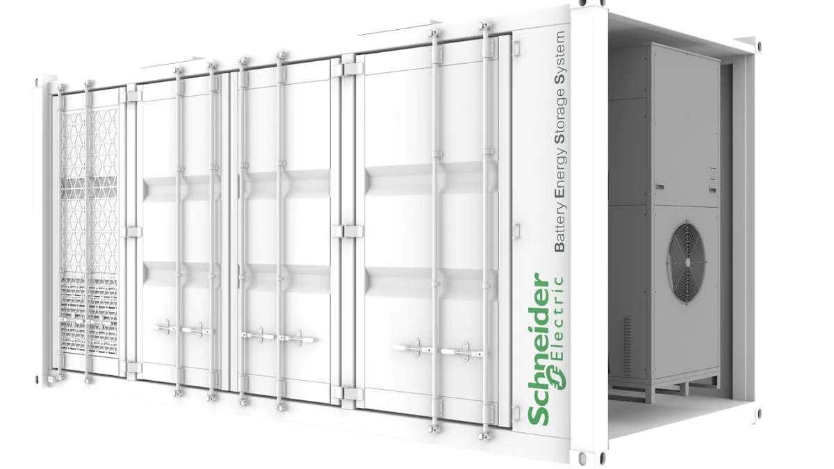 A rendering of Schneider Electric's battery energy storage system, announced in April 2024 with Graybar as the first channel partner.