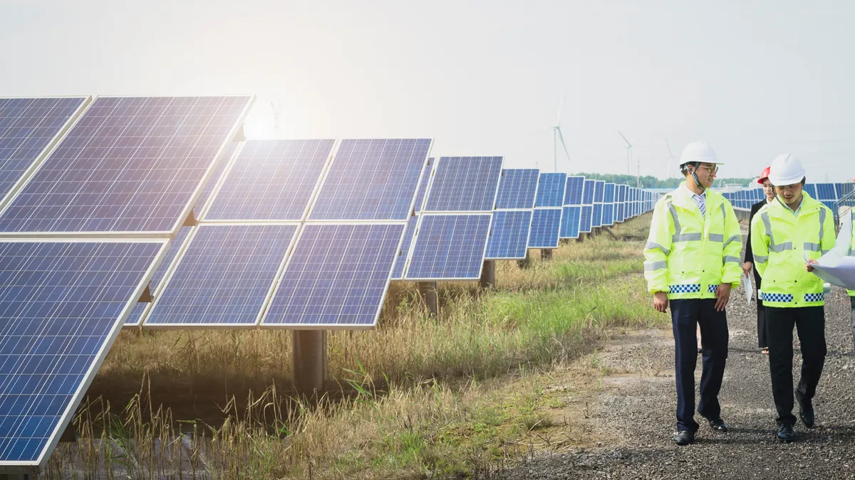 Technician inspection and repair in solar grid field